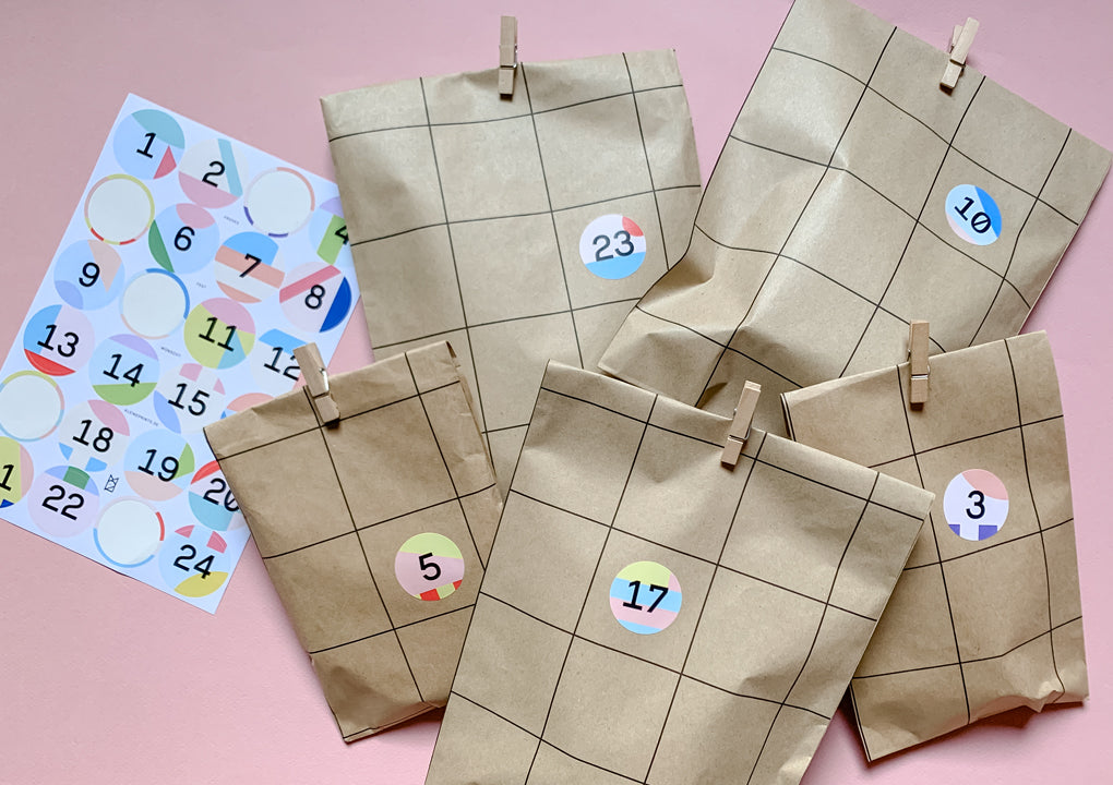 Zahlen für den Adventskalender — Design Sticker zum Aufkleben