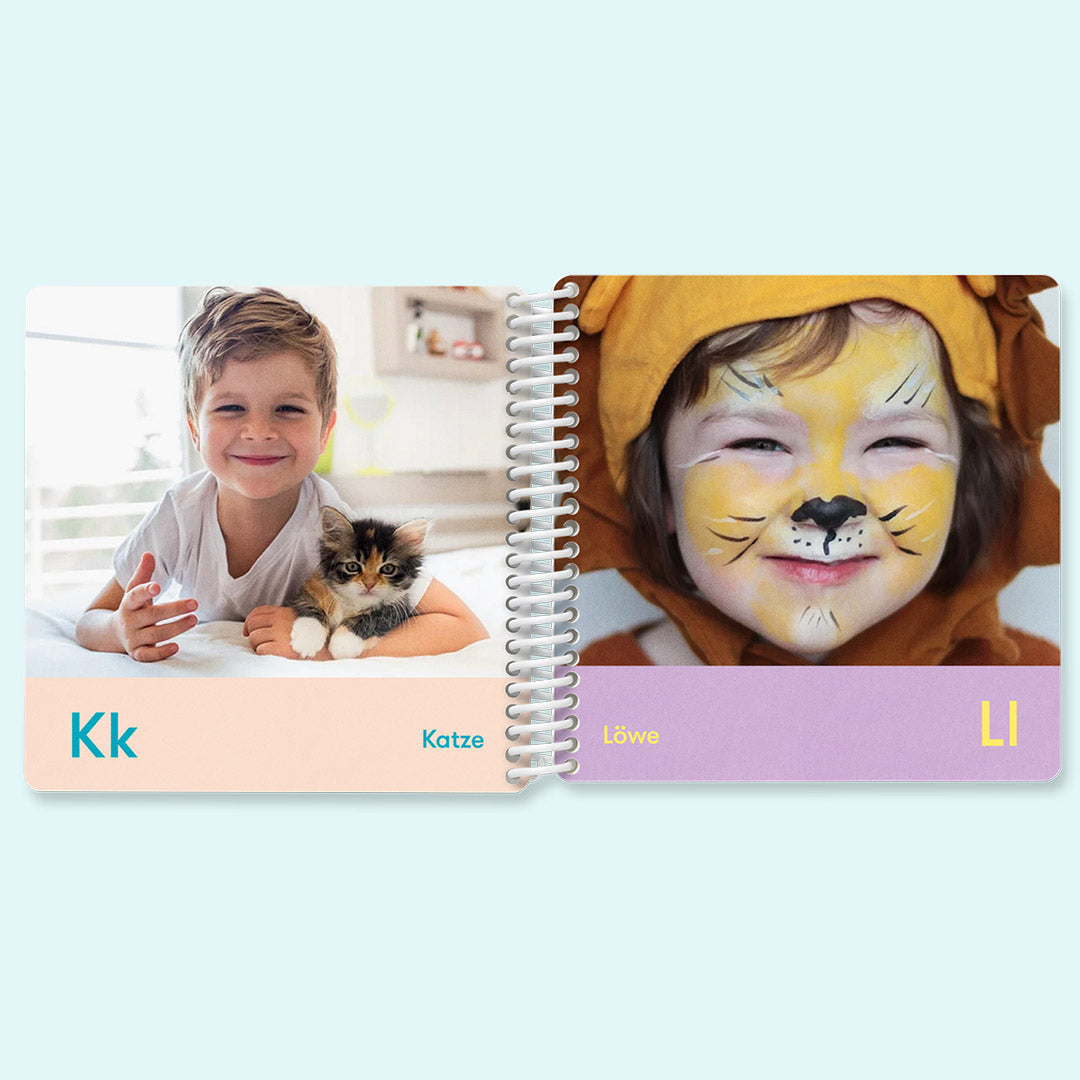 Pädagogisch wertvolles Geschenk zur Einschulung: ABC-Fotobuch von Kleine Prints