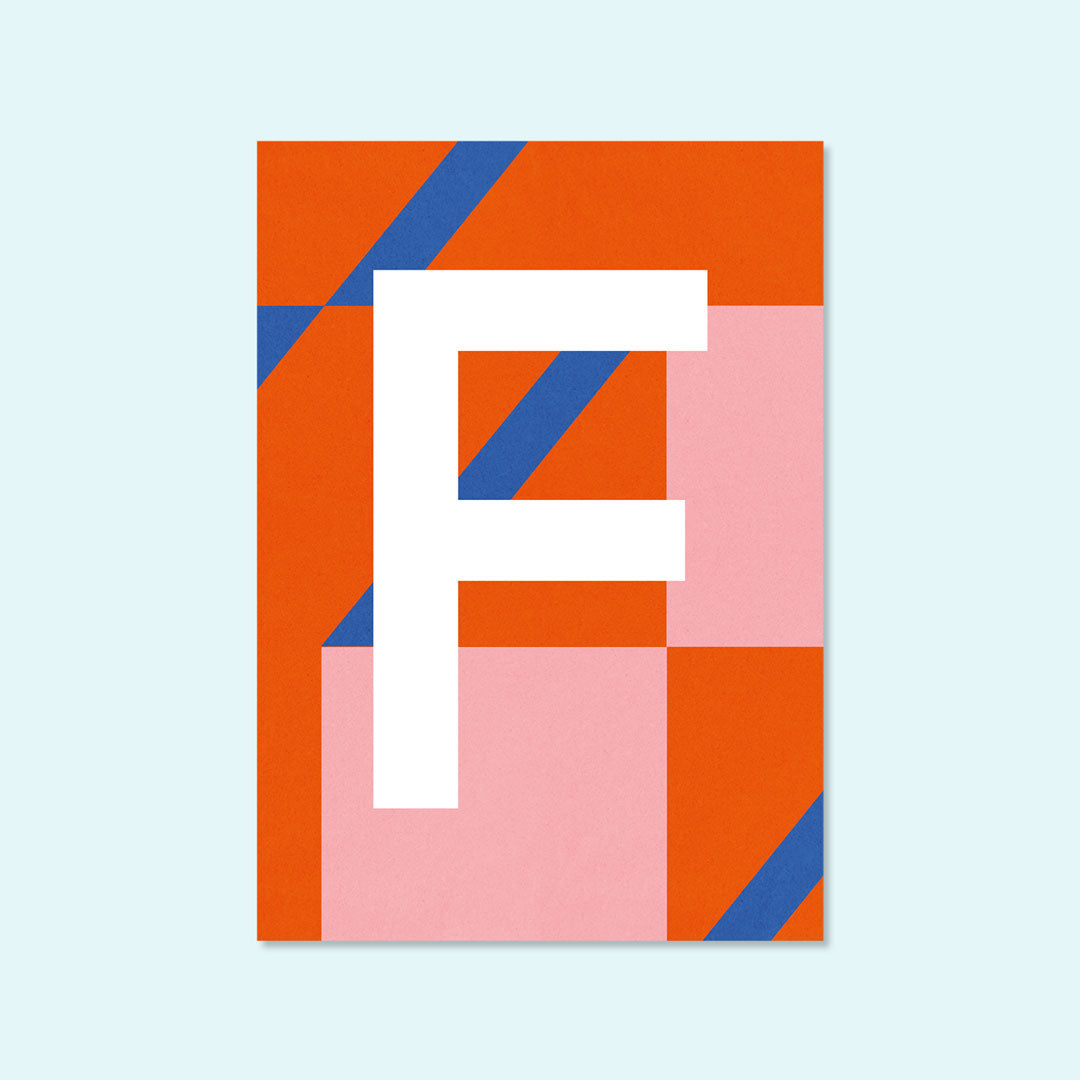 Buchstaben Postkarte "F" von Kleine Prints