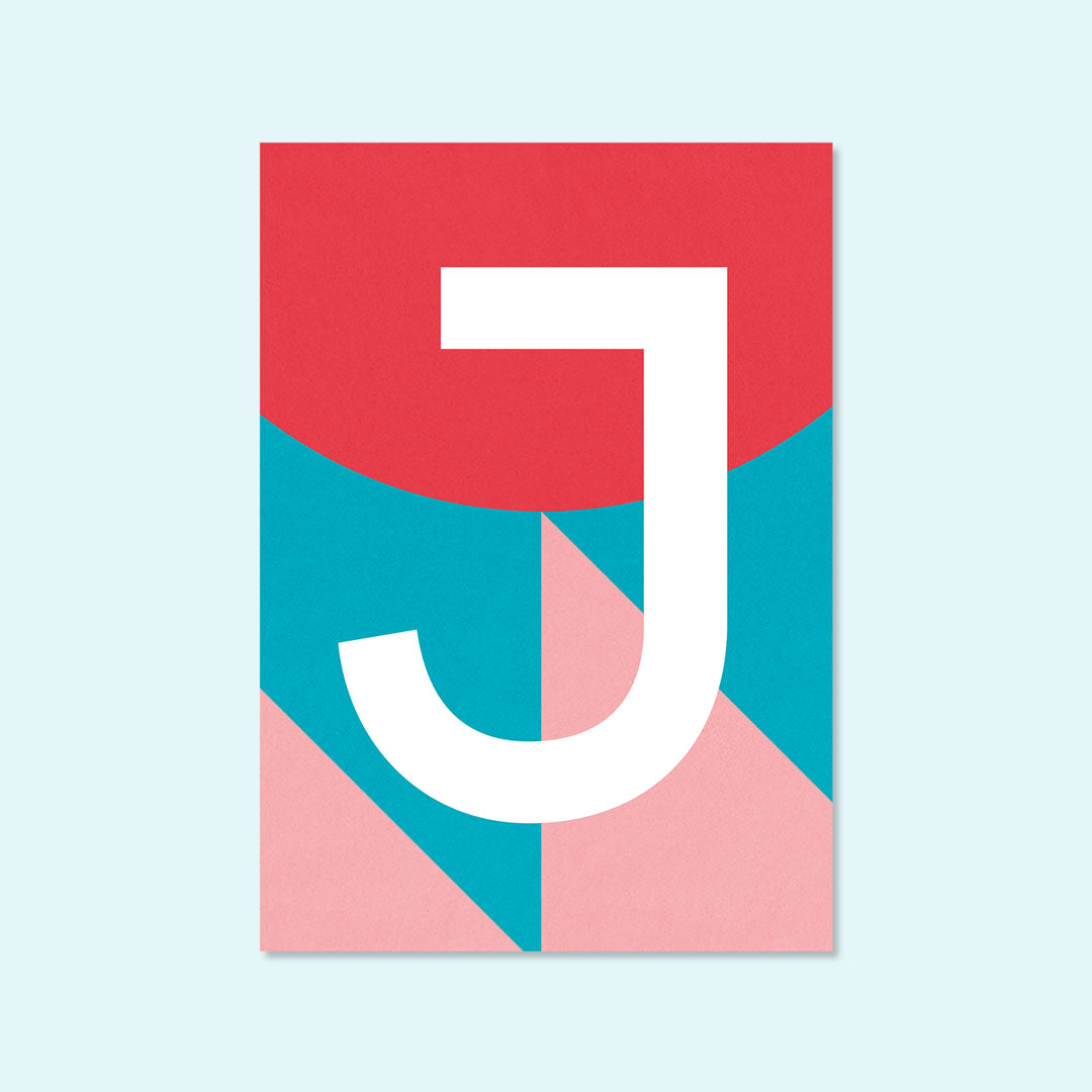 Buchstaben Postkarte "J" von Kleine Prints