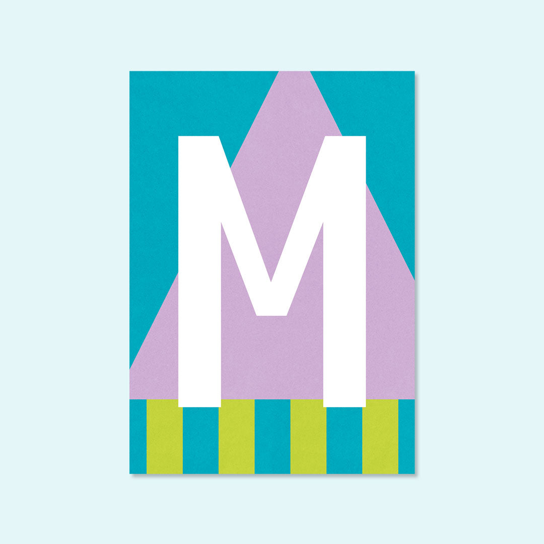 Buchstaben Postkarte "M" von Kleine Prints