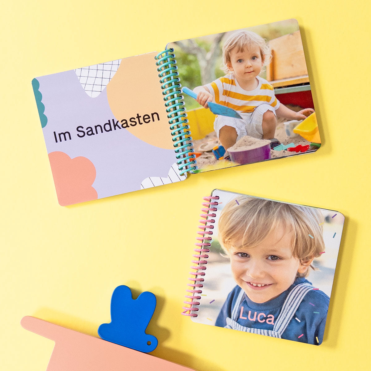 Fotobuch für Kinder Funky Friends mit bunter Spiralbindung nach Wahl — Kleine Prints