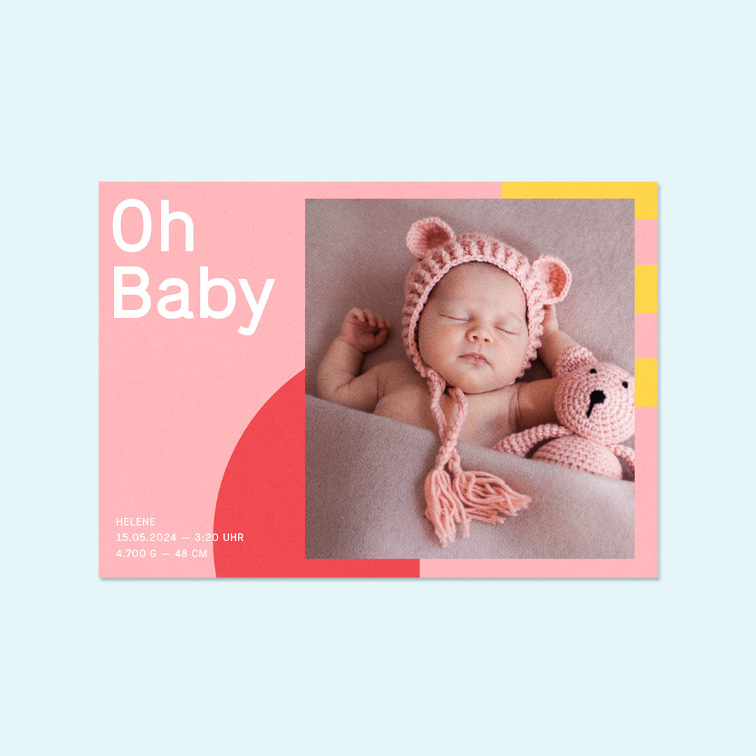 Geburtskarte Oh Baby von Kleine Prints