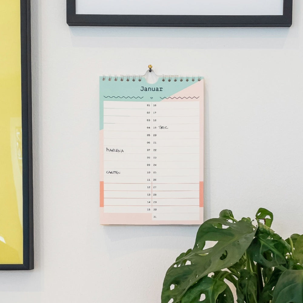 Stylischer DIN A5 Geburtstagskalender mit Spiralbindung von Kleine Prints