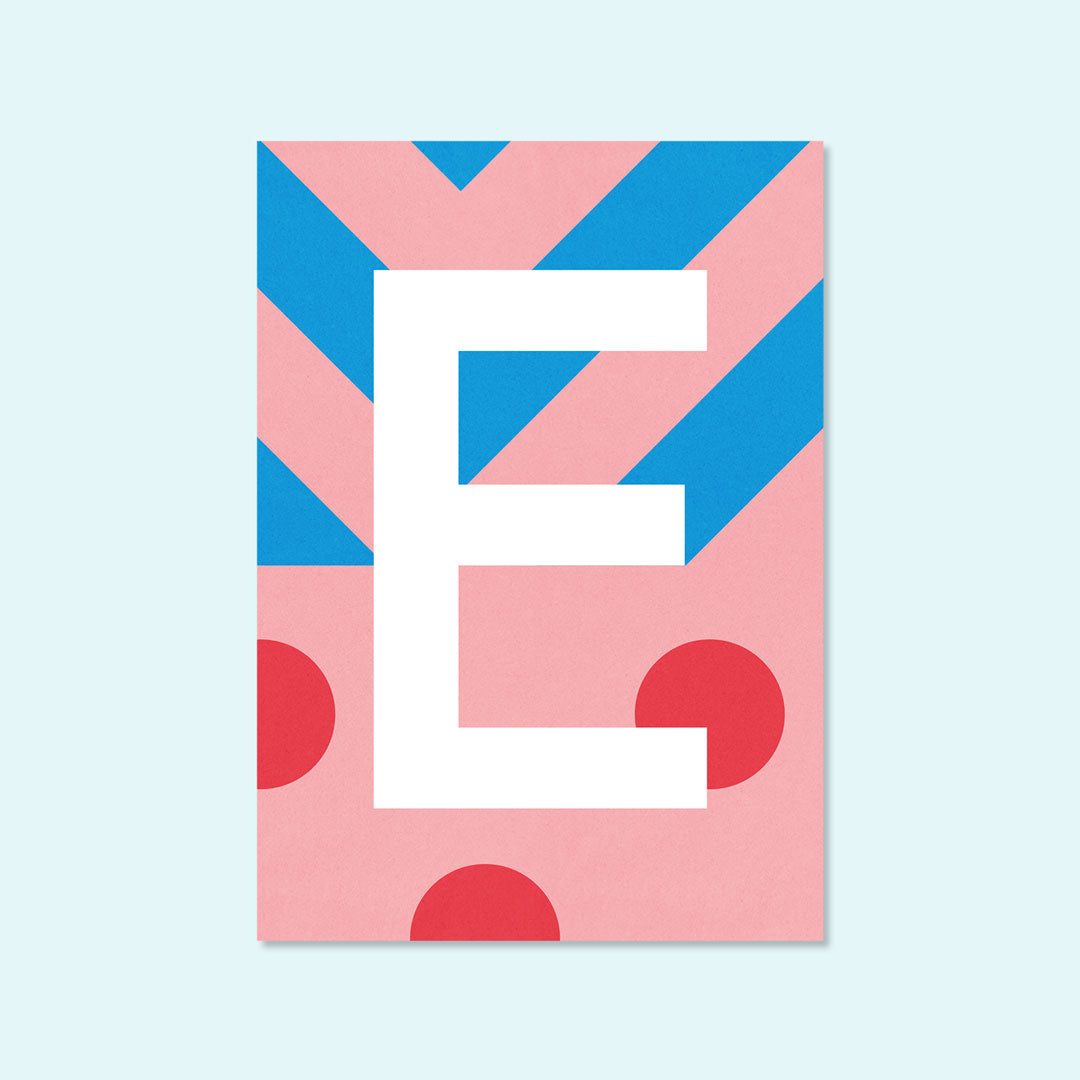Buchstaben Postkarte "E" von Kleine Prints