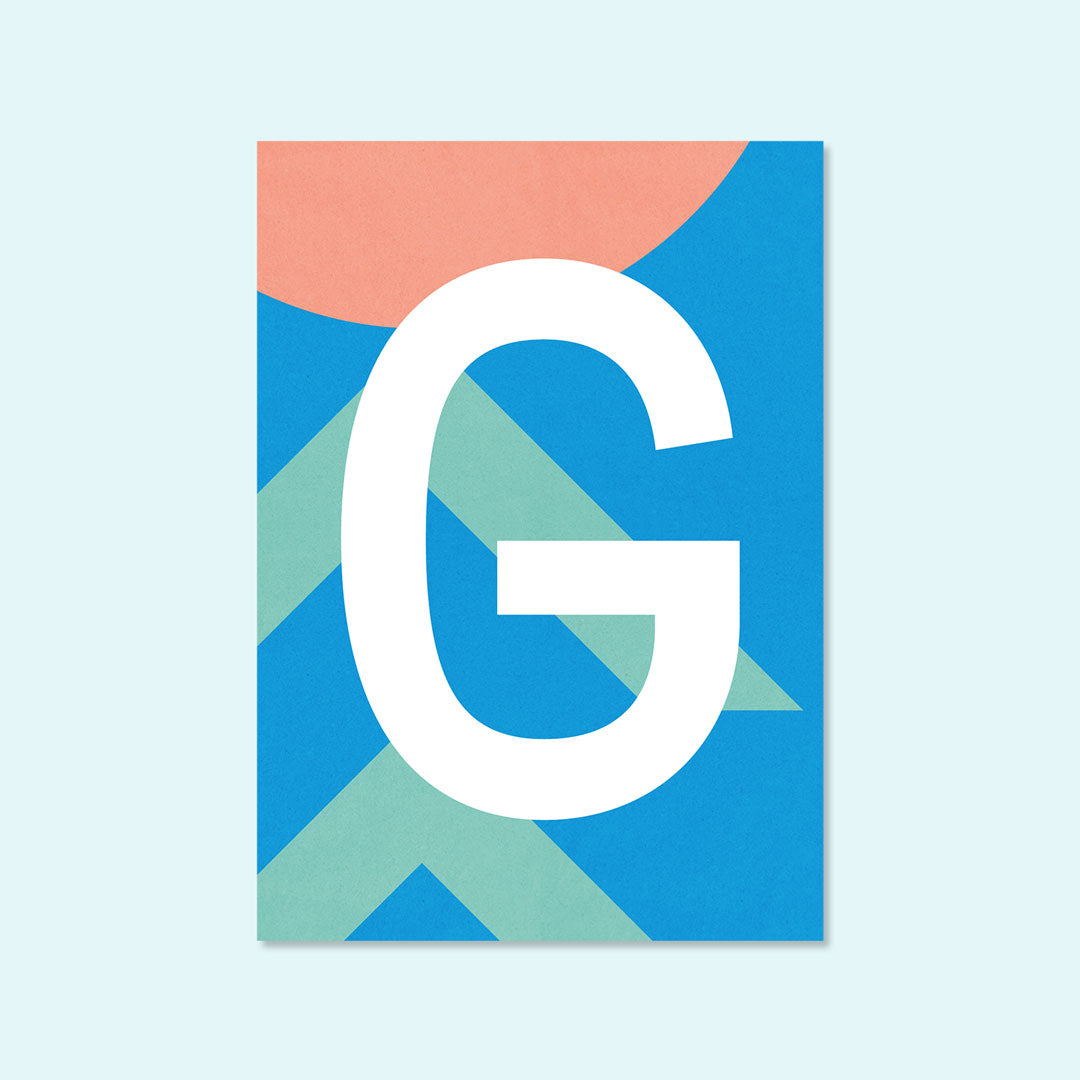 Buchstaben Postkarte "G" von Kleine Prints