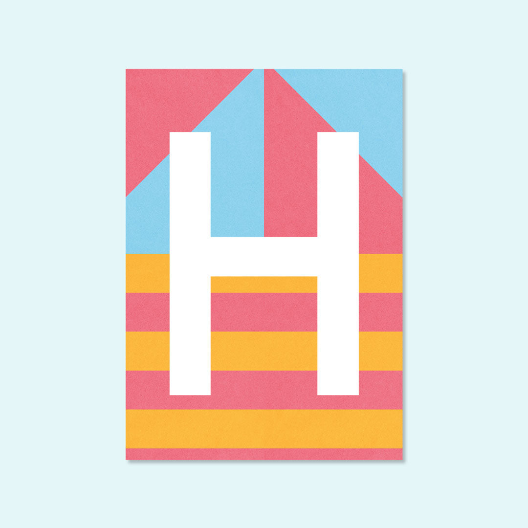 Buchstaben Postkarte "H" von Kleine Prints