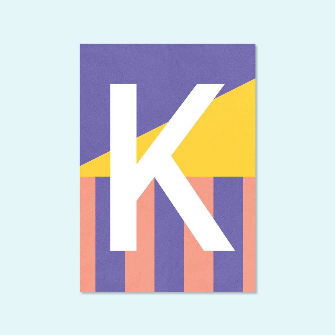 Buchstaben Postkarte "K" von Kleine Prints