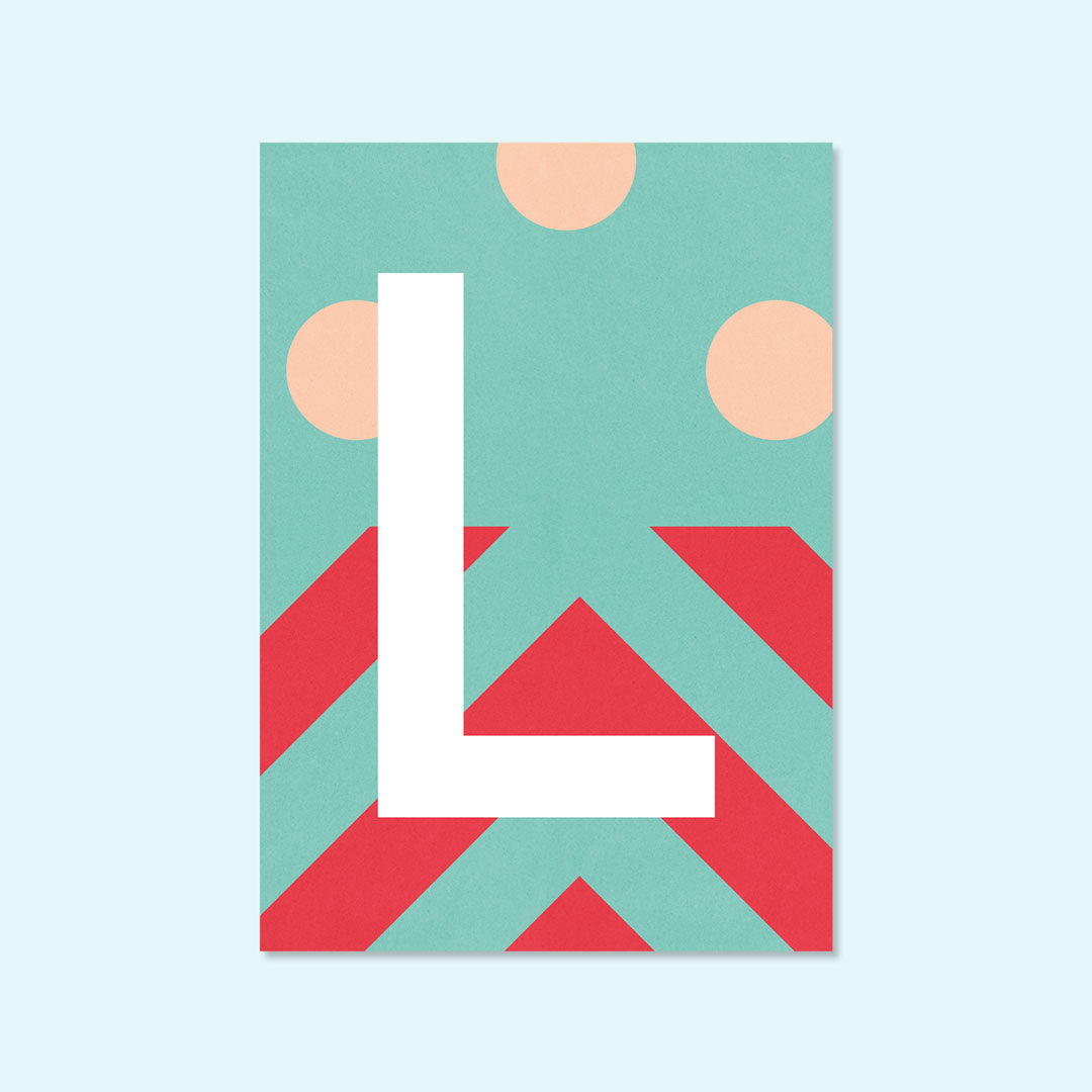 Buchstaben Postkarte "L" von Kleine Prints