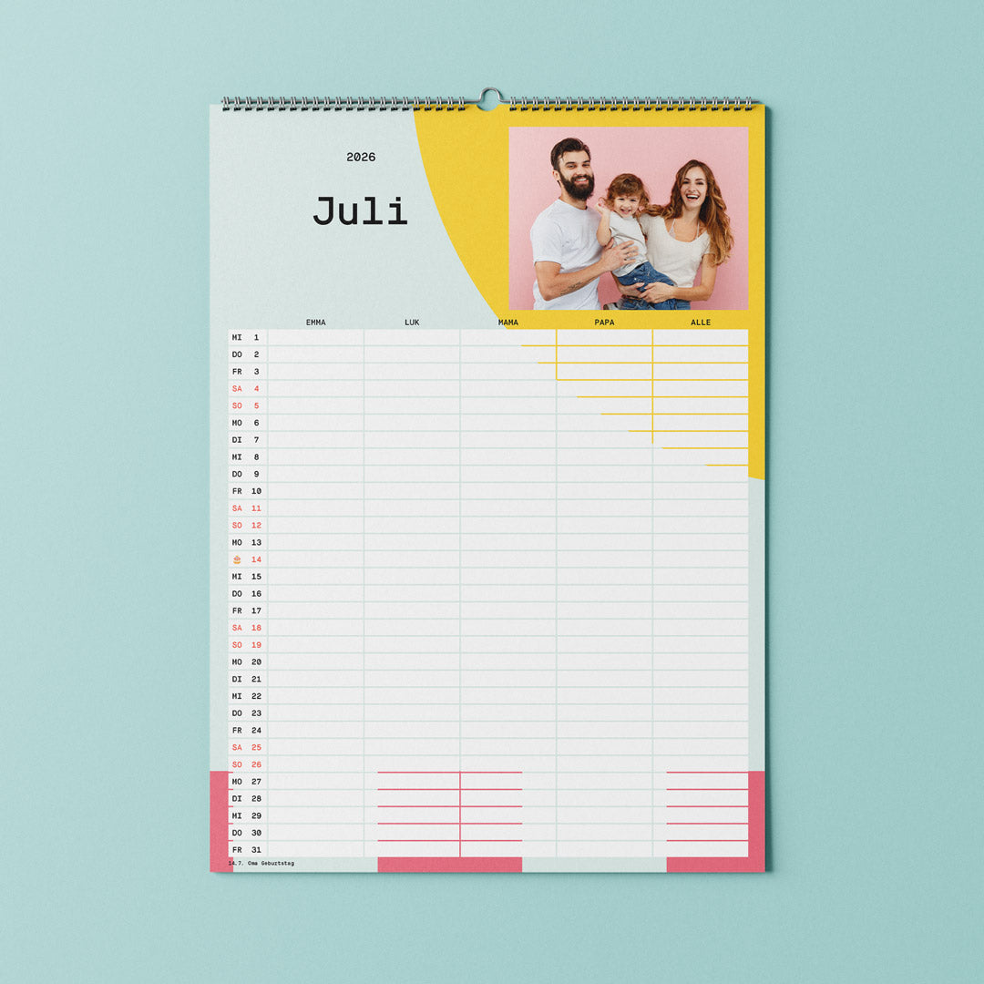 Familienplaner mit Fotos