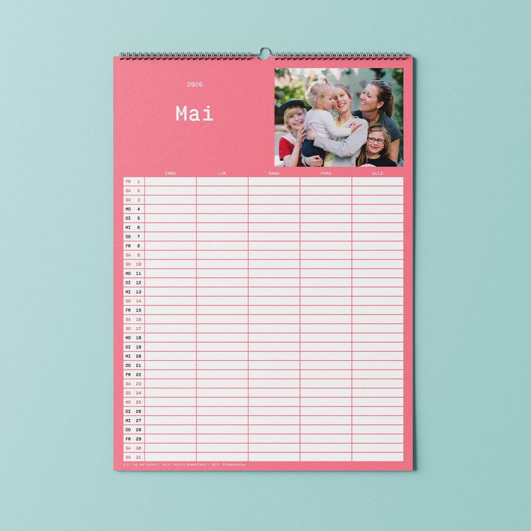 Familienplaner mit Fotos