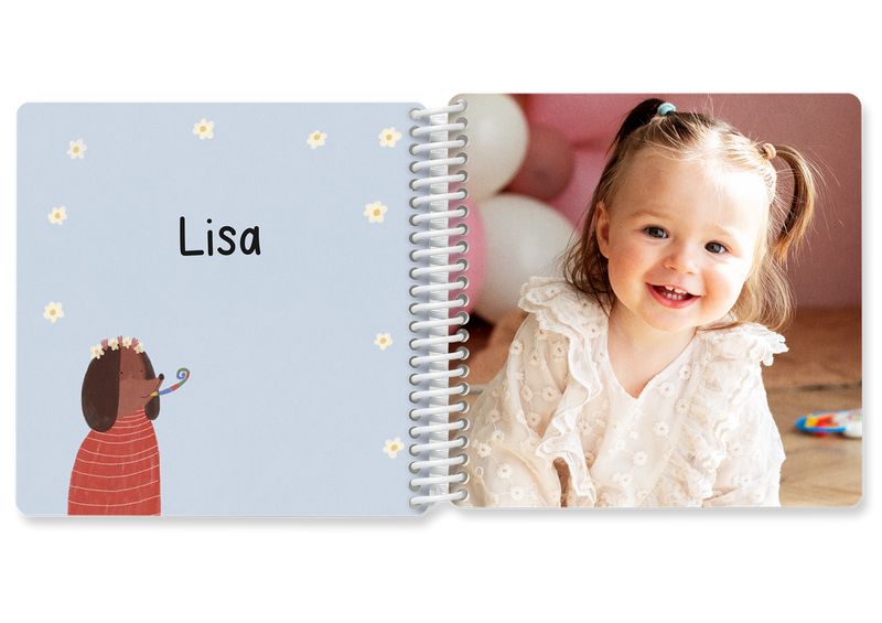Süßes Fotobuch für Kinder mit Party-Tieren und Geburtstagsdesign — Kleine Prints