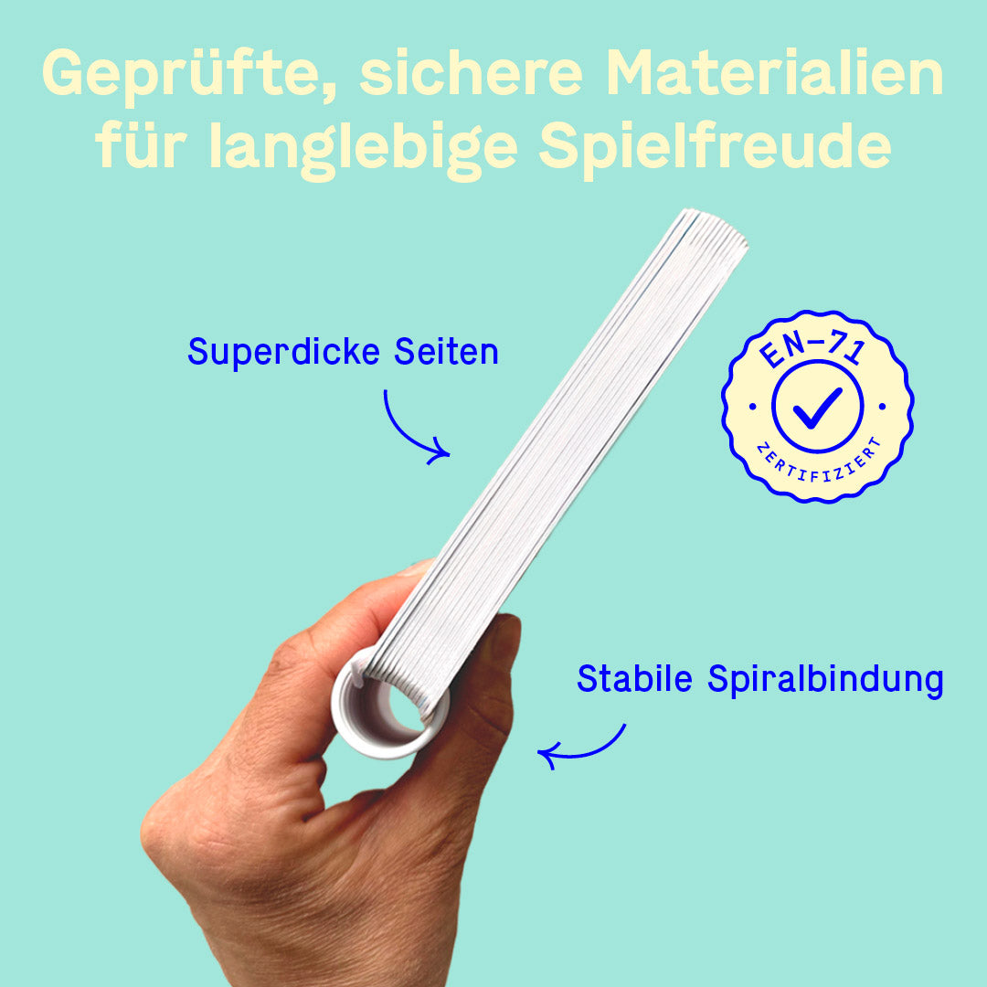 ICH-Buch Kinderfotobuch mit superdicken Pappseiten, stabiler Spiralbindung und EN 71 Zertifizierung für sicheres Spielzeug — Kleine Prints