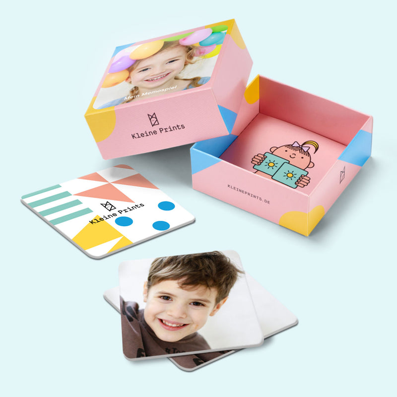 Personalisiertes Memospiel für Kinder im bunten Design von Kleine Prints