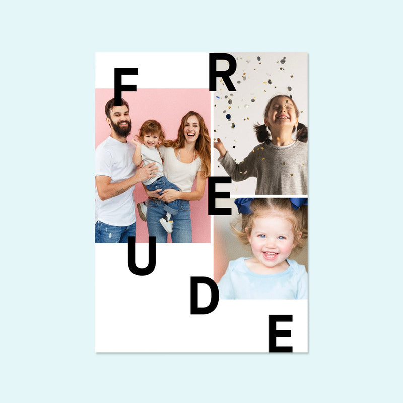 Typografische Weihnachtskarte mit Foto "Freude" — Kleine Prints