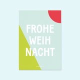 Bunte Design Weihnachtskarte "Frohe Weihnacht" personalisiert mit Foto — Kleine Prints