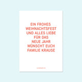 Schlichte Weihnachtskarte mit Foto "Frohes Fest" — Kleine Prints