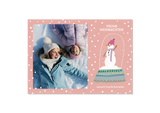 Personalisierte Weihnachtskarte mit Foto und Schneemann Illustration in der "Schneekugel" — Kleine Prints