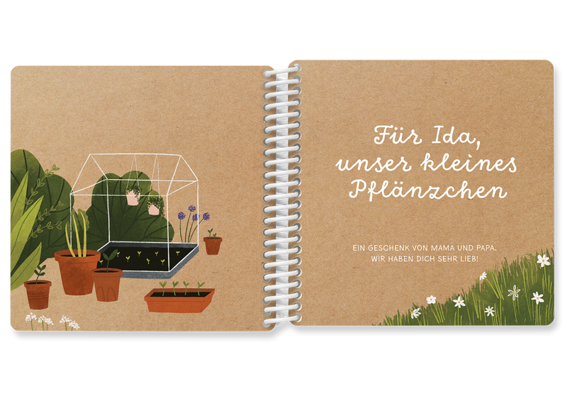 Fotobuch für Kinder mit liebevollen Garten Illustrationen — Kleine Prints