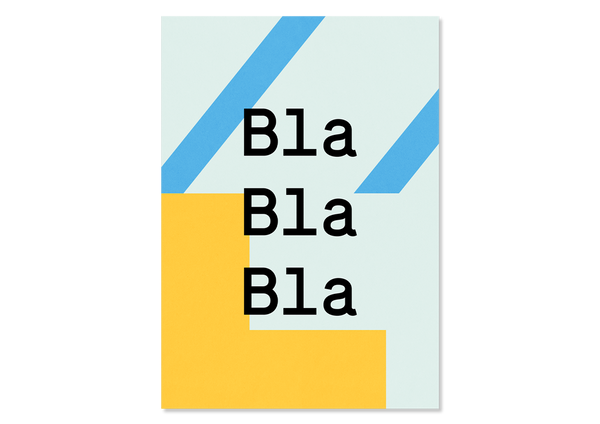 Bunte Design Grußkarte "Bla Bla Bla" — Kleine Prints