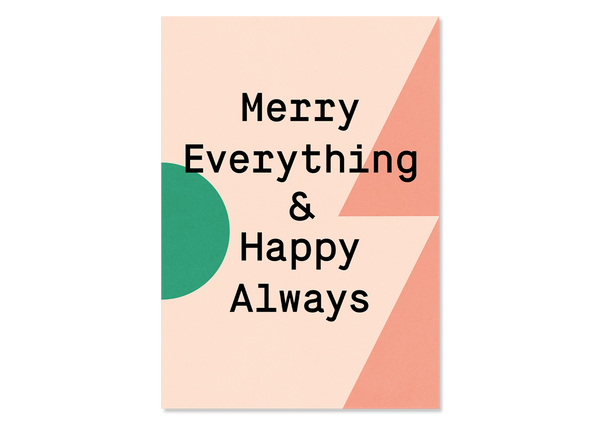 Bunte Weihnachts Grußkarte "Merry Everything" — Kleine Prints