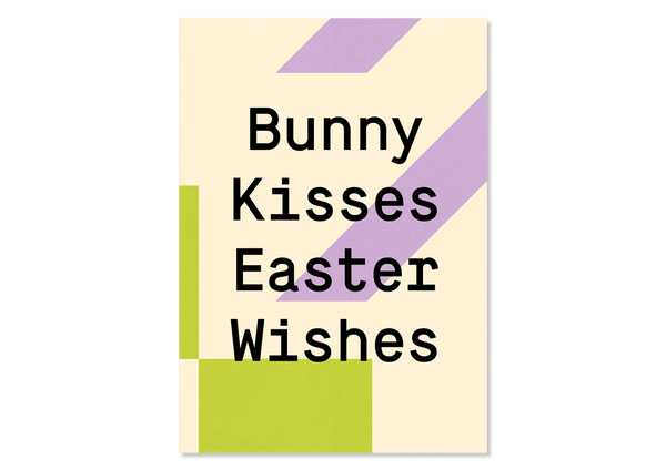 Fröhliche Grußkarte "Bunny Kisses Easter Wishes" — Kleine Prints