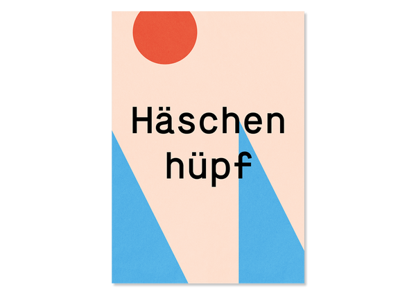 🐰 Bunte Oster Grußkarte "Häschen hüpf" — Kleine Prints