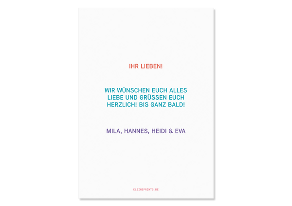 Moderne typografische Foto Grußkarte "Liebe" — Kleine Prints