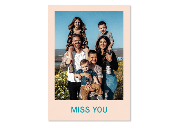 Schlichte Foto Grußkarte "Miss you" in Aprikot — Kleine Prints