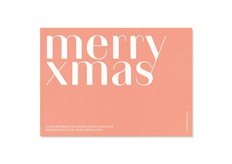 Zeitlose Weihnachtskarte mit Foto und Typo "Merry Xmas" — Kleine Prints