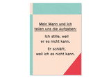 Spruch Postkarte Aufgabenteilung von Kleine Prints